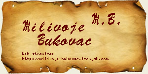 Milivoje Bukovac vizit kartica